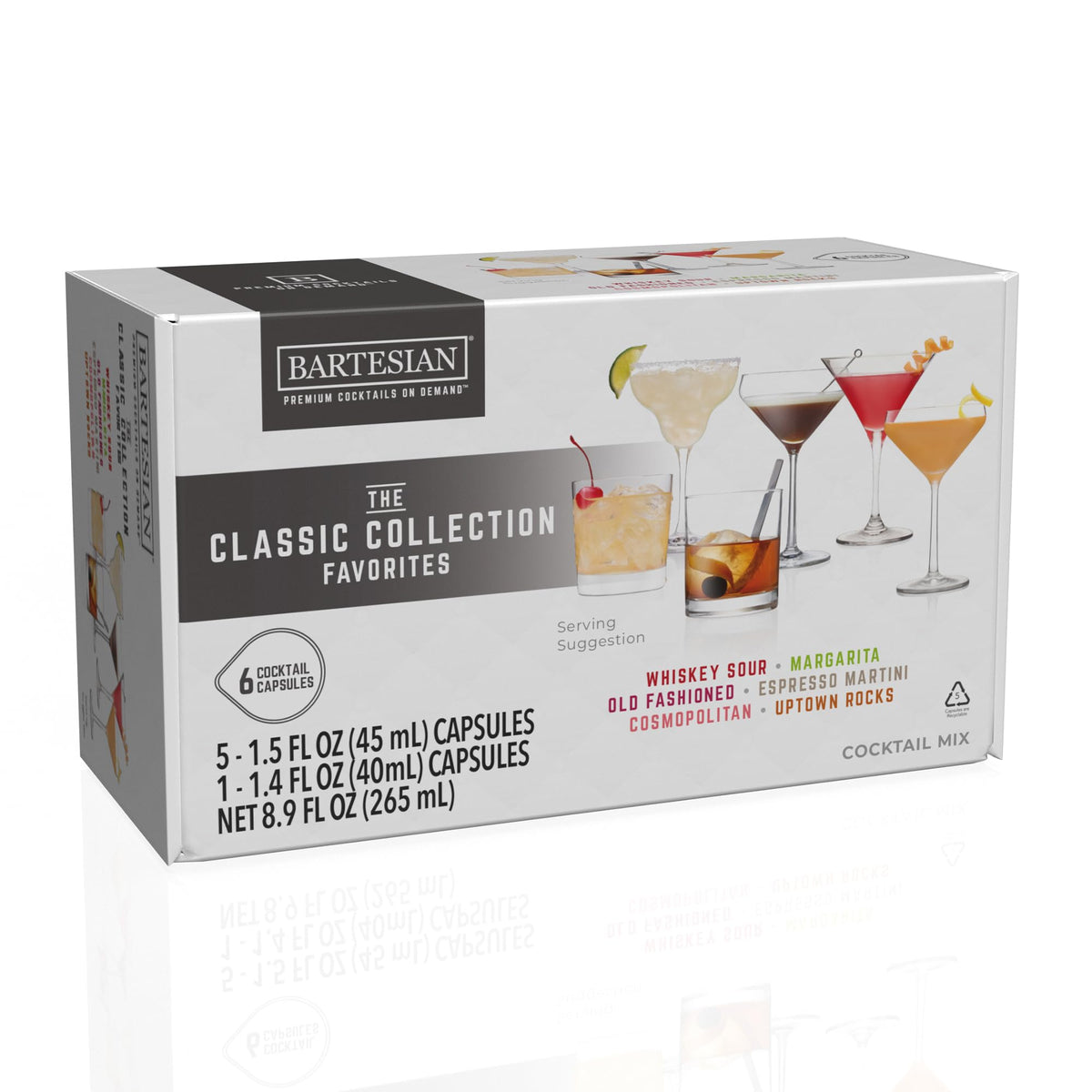 Bartesian pack The Classic Collection frontal mostrando seis cápsulas y beneficio de variedad