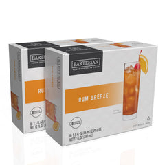 Bartesian pack frontal Rum Breeze mostrando caja y diseño, conveniencia inmediata