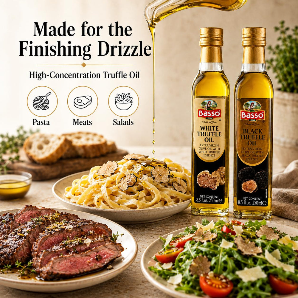 Basso aceite en ensalada realzando frescura y complejidad gustativa