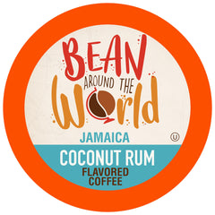 BEAN AROUND THE WORLD paquete Coconut Rum frente mostrando diseño y cantidad