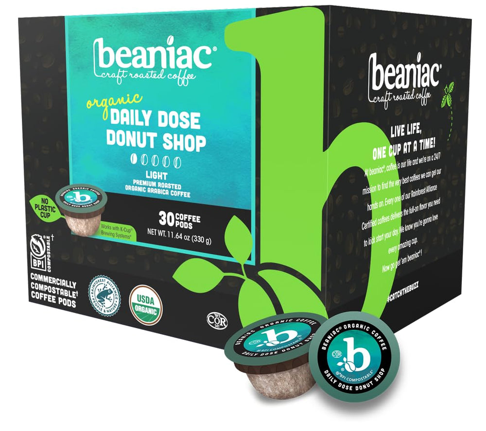 beaniac frente del empaque mostrando 30 cápsulas y beneficio de conveniencia diaria