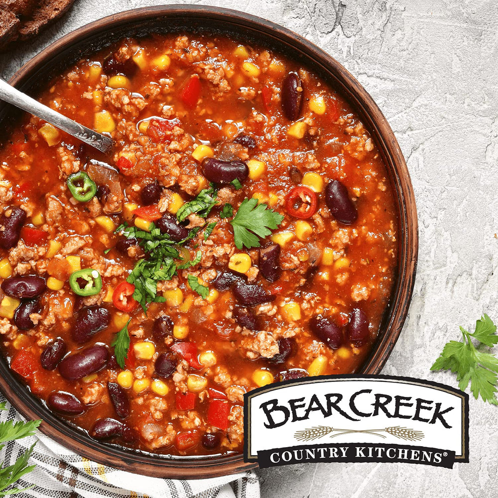 BEAR CREEK etiqueta con ingredientes secos y datos de preparación