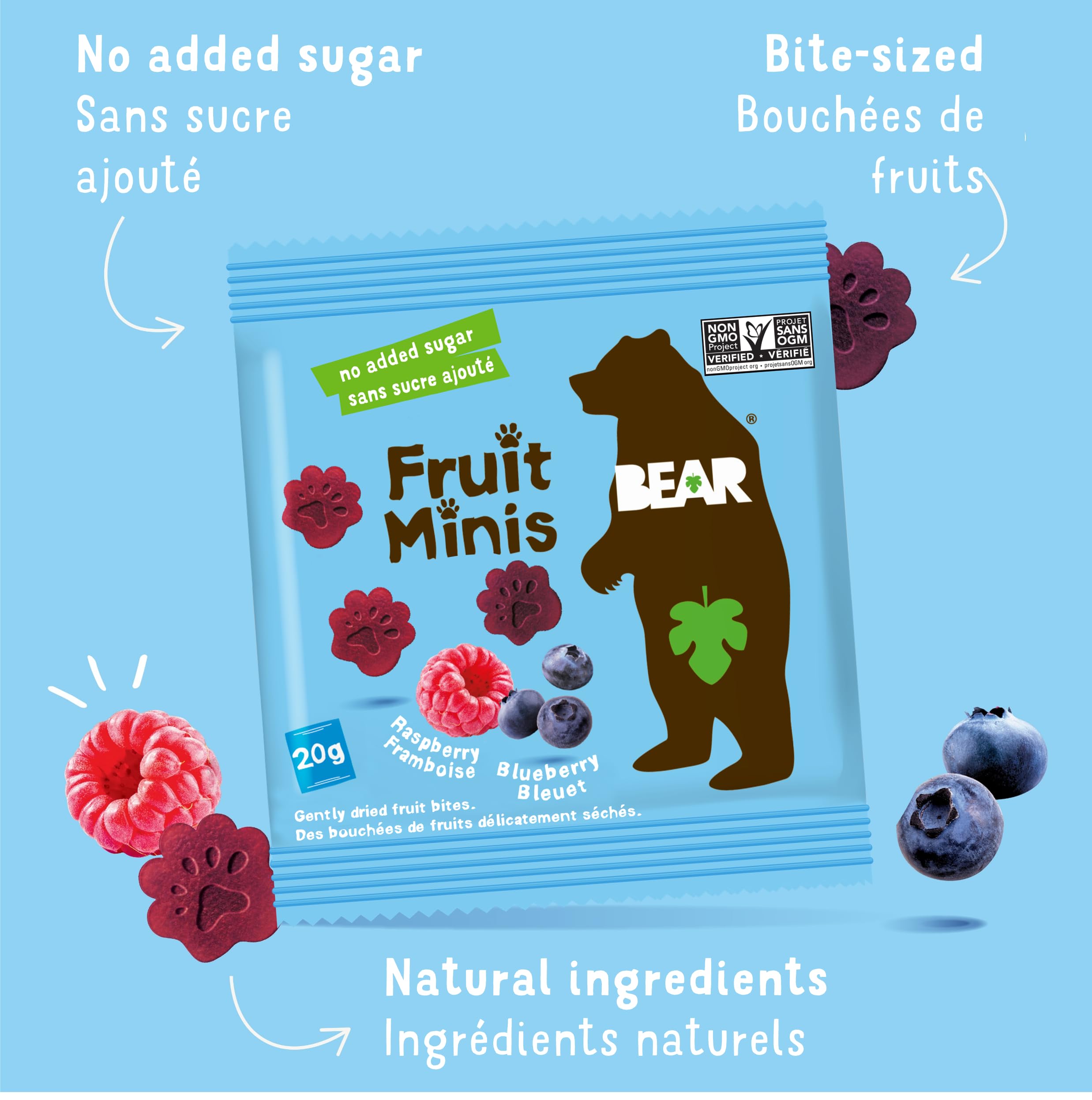 BEAR minis dentro de una lonchera escolar como merienda saludable