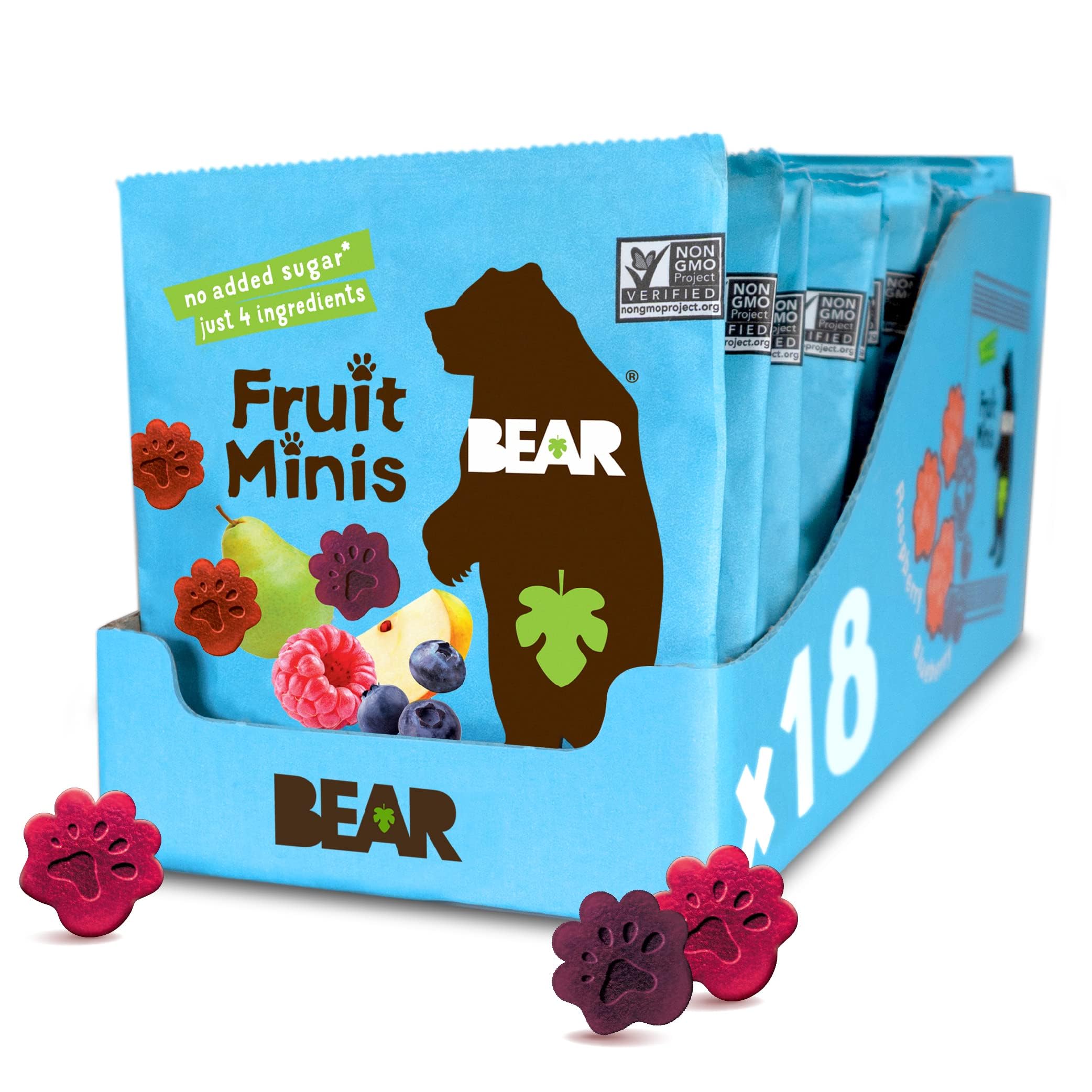 BEAR paquete frontal con 18 minis mostrando variedad y conveniencia