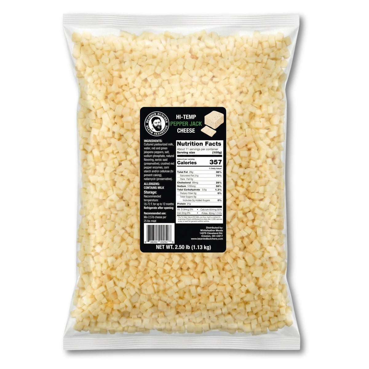 BEARDED BUTCHER BLEND SEASONING frente del paquete mostrando peso y uso