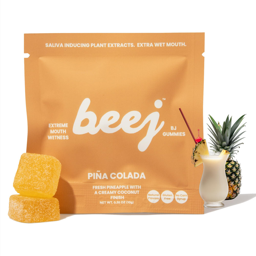 BEEJ empaque frontal Piña Colada mostrando diseño y cantidad 3 pack beneficioso