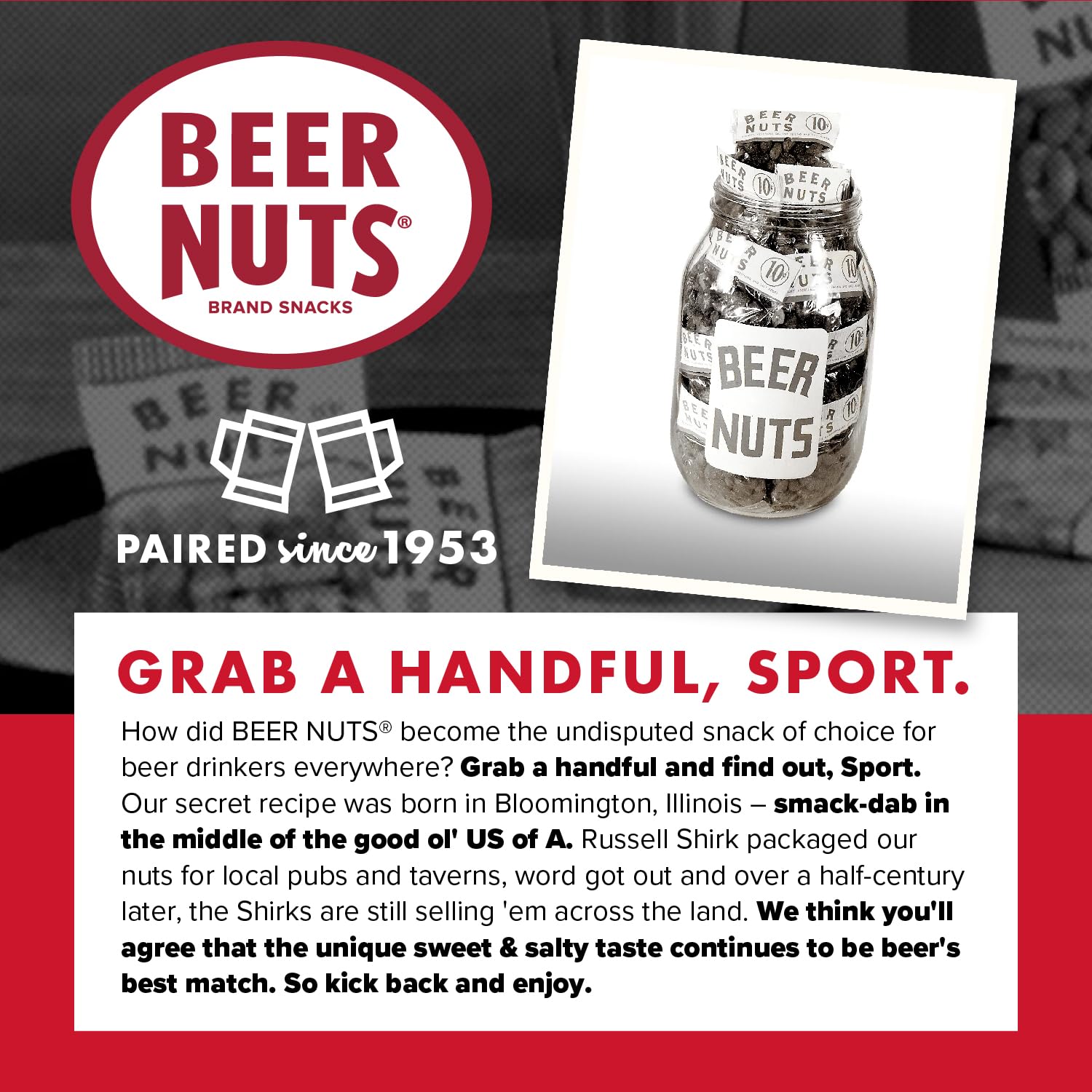 BEER NUTS en barra con cervezas, combina con bebidas frías