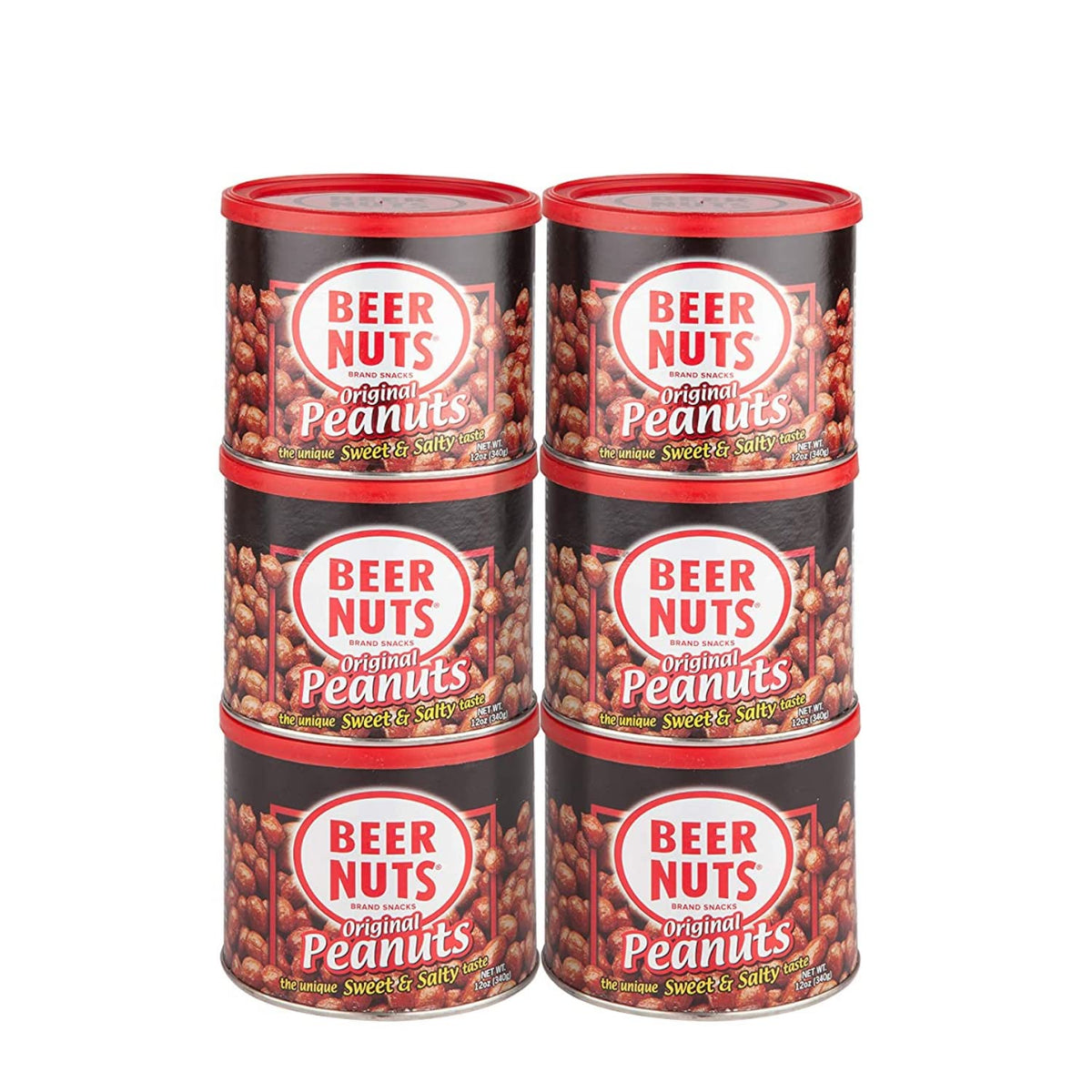 BEER NUTS lata frontal mostrando marca y diseño, atractivo para servir