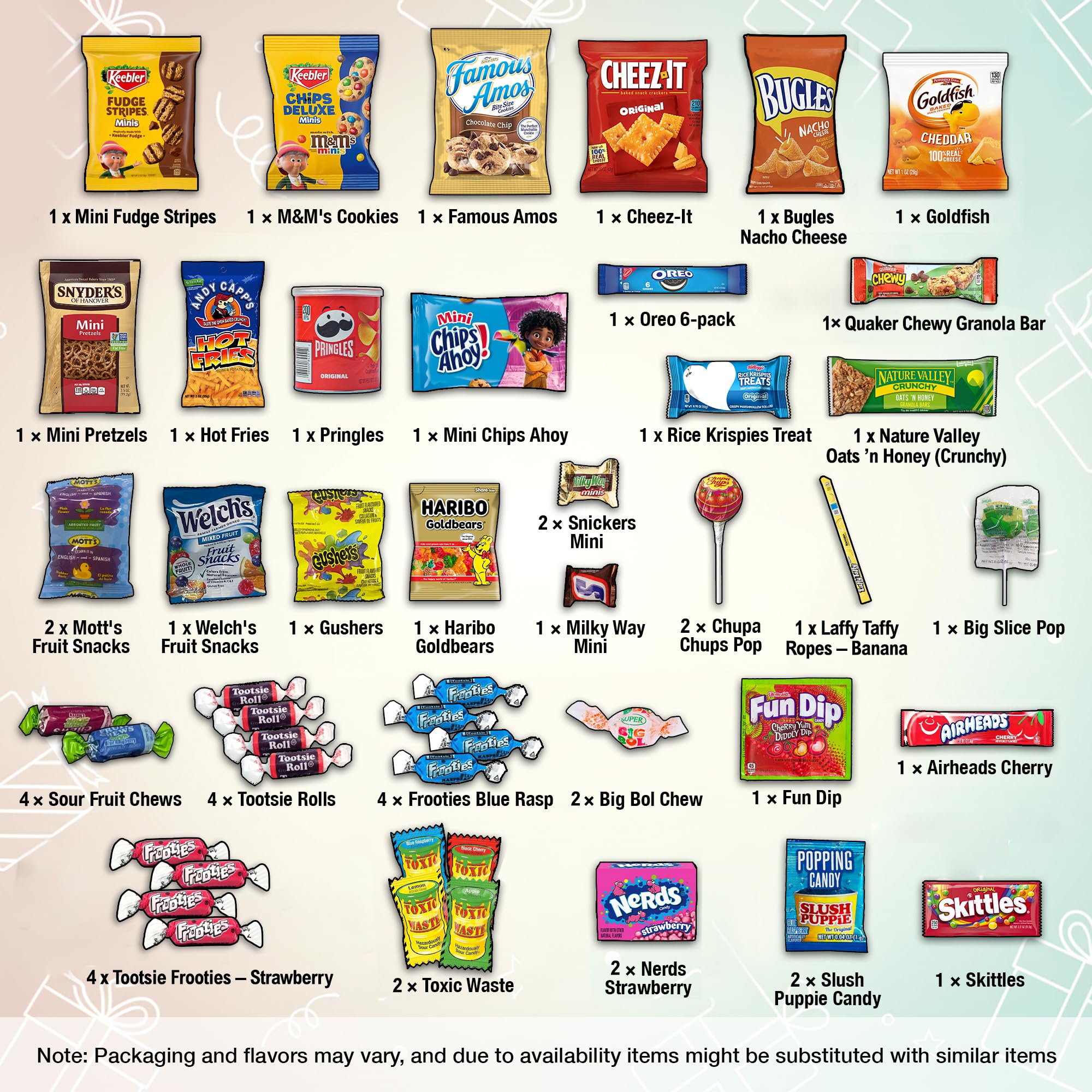 Belmint primer plano de textura de snacks mostrando variedad y frescura