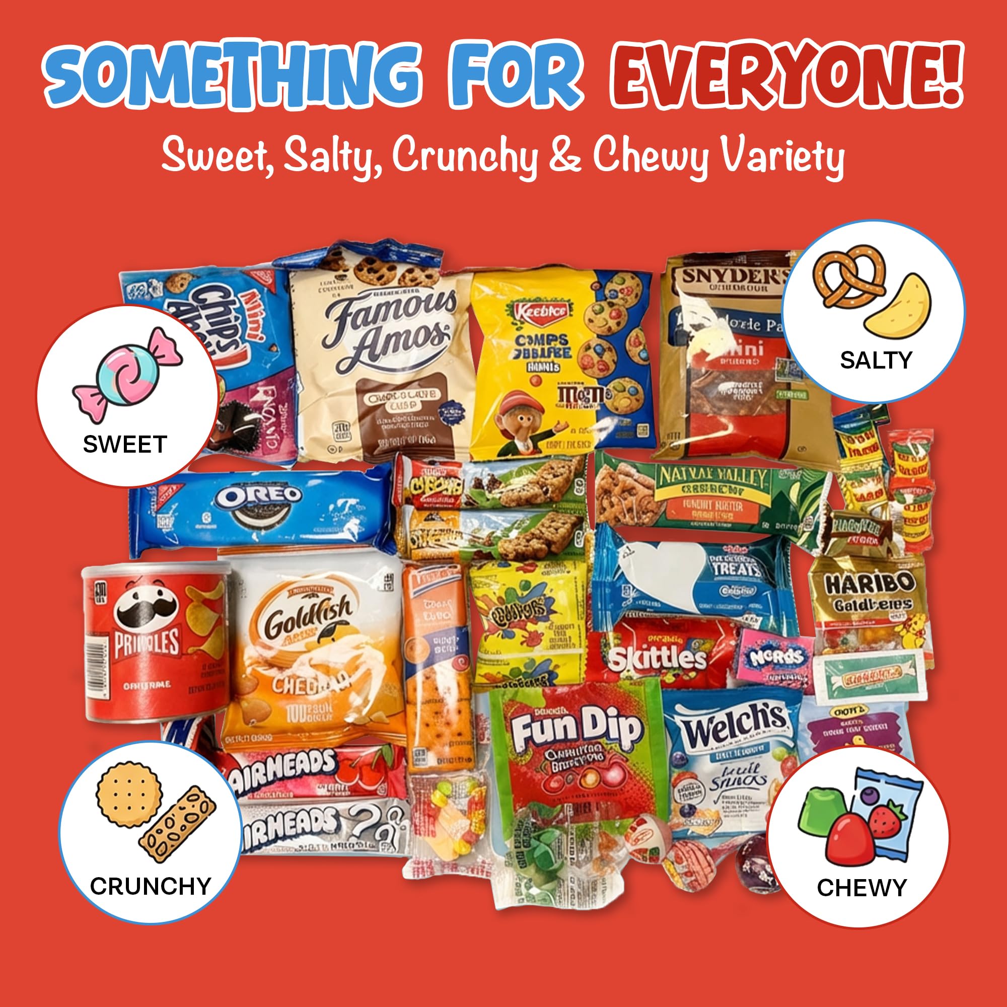 Belmint disposición abierta con todos los tipos de snacks visibles