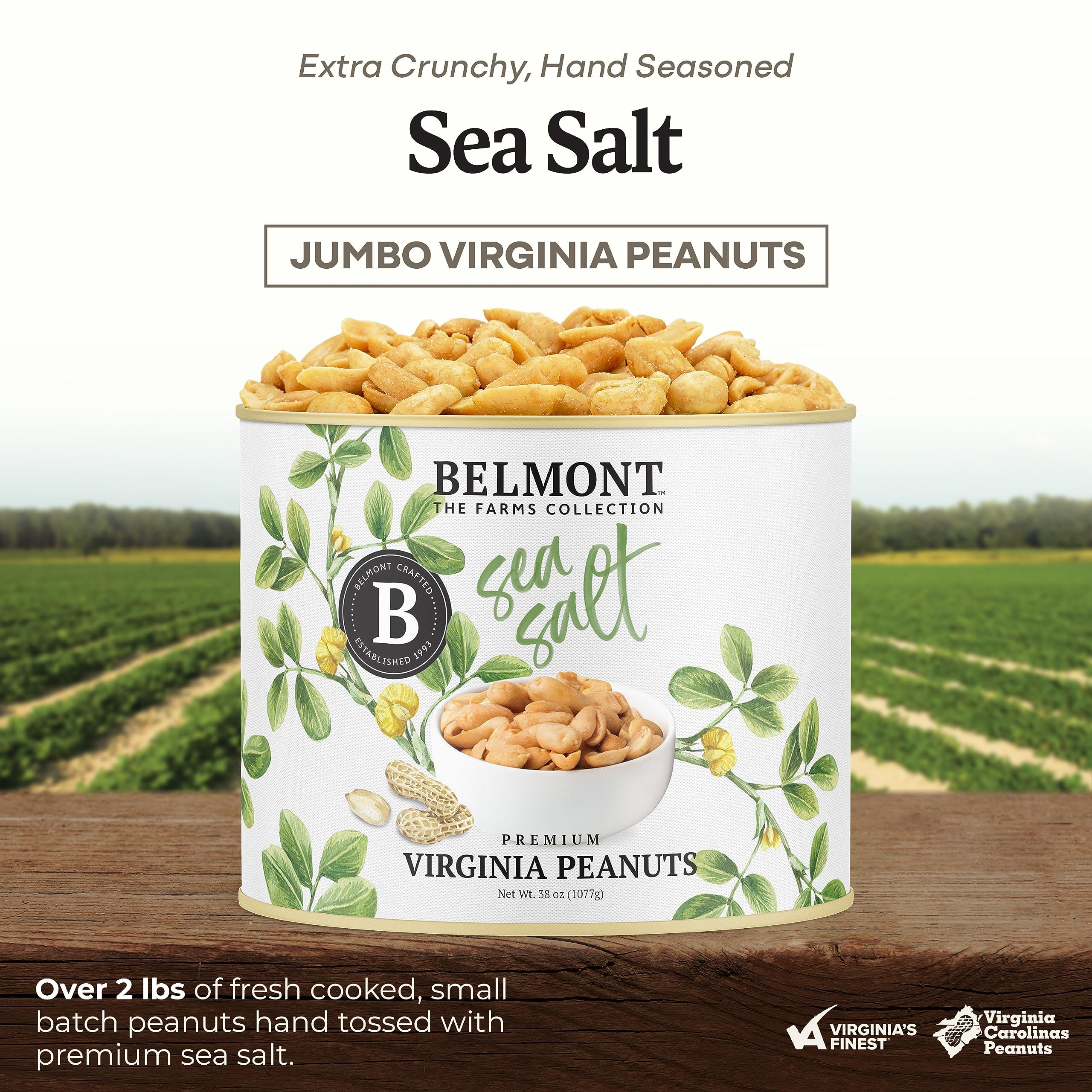 Belmont Peanuts primer plano textura crujiente que resalta frescura