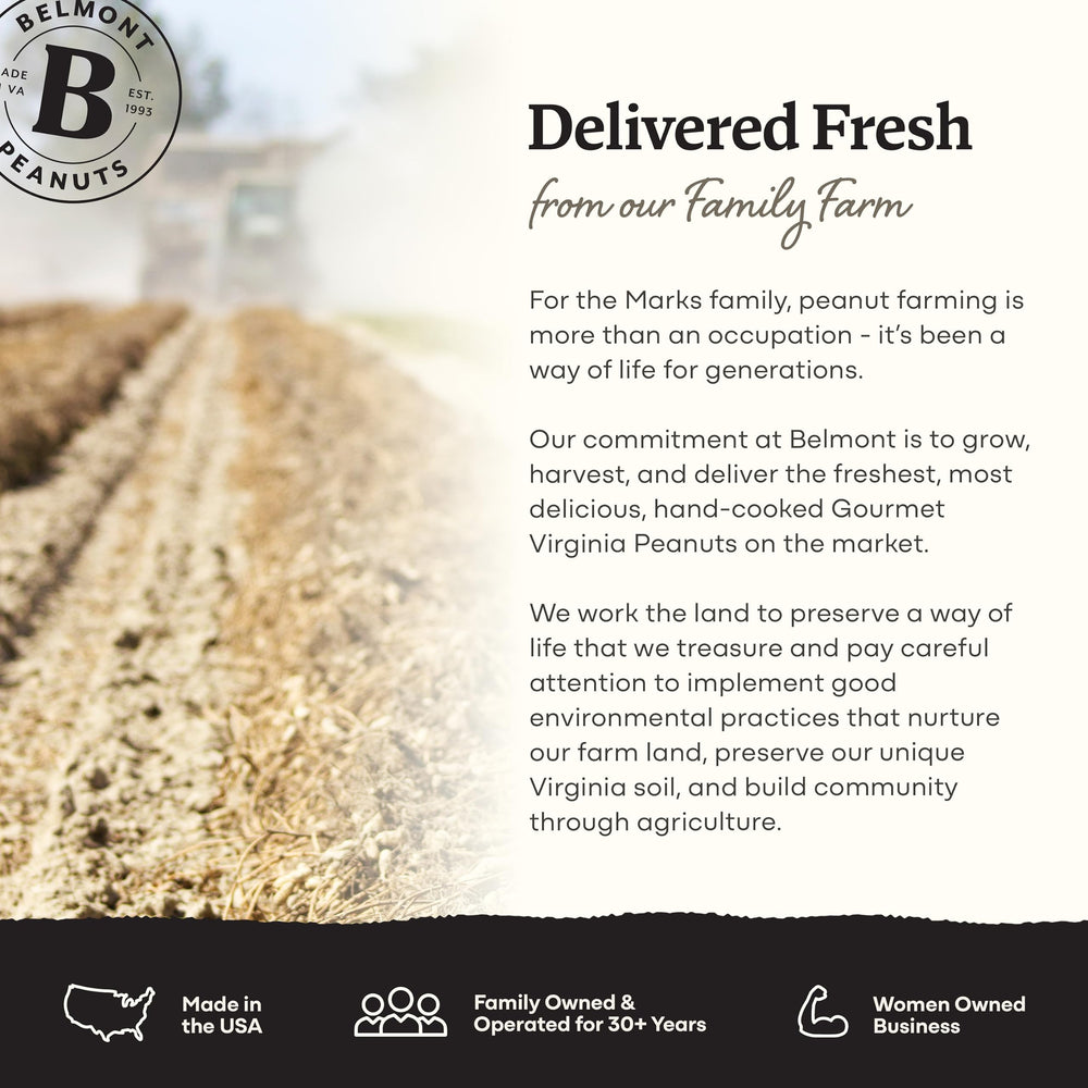 Belmont Peanuts etiqueta con ingredientes sencillos para transparencia del producto