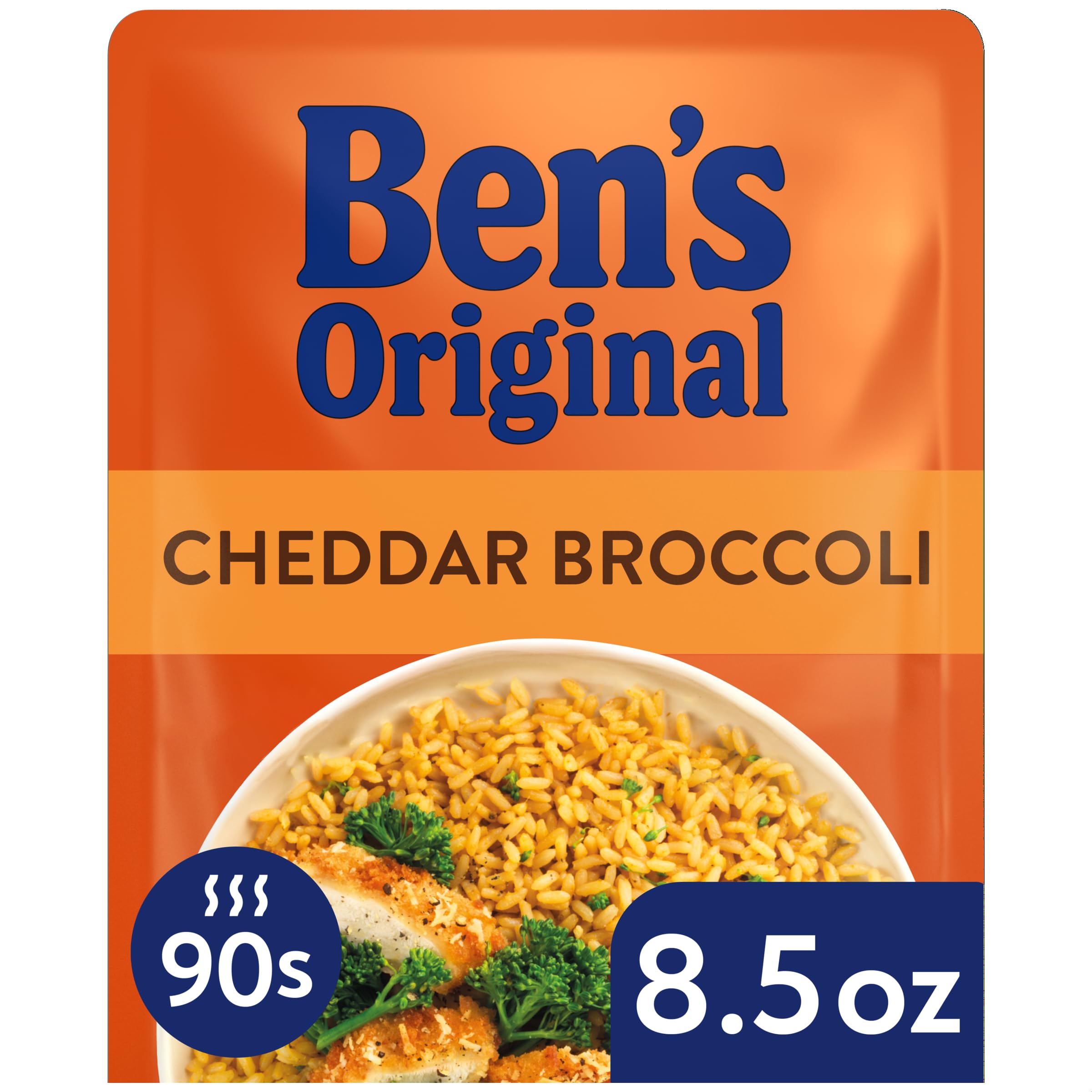 Ben's Original primer plano de trozos de brócoli y queso aportando sabor