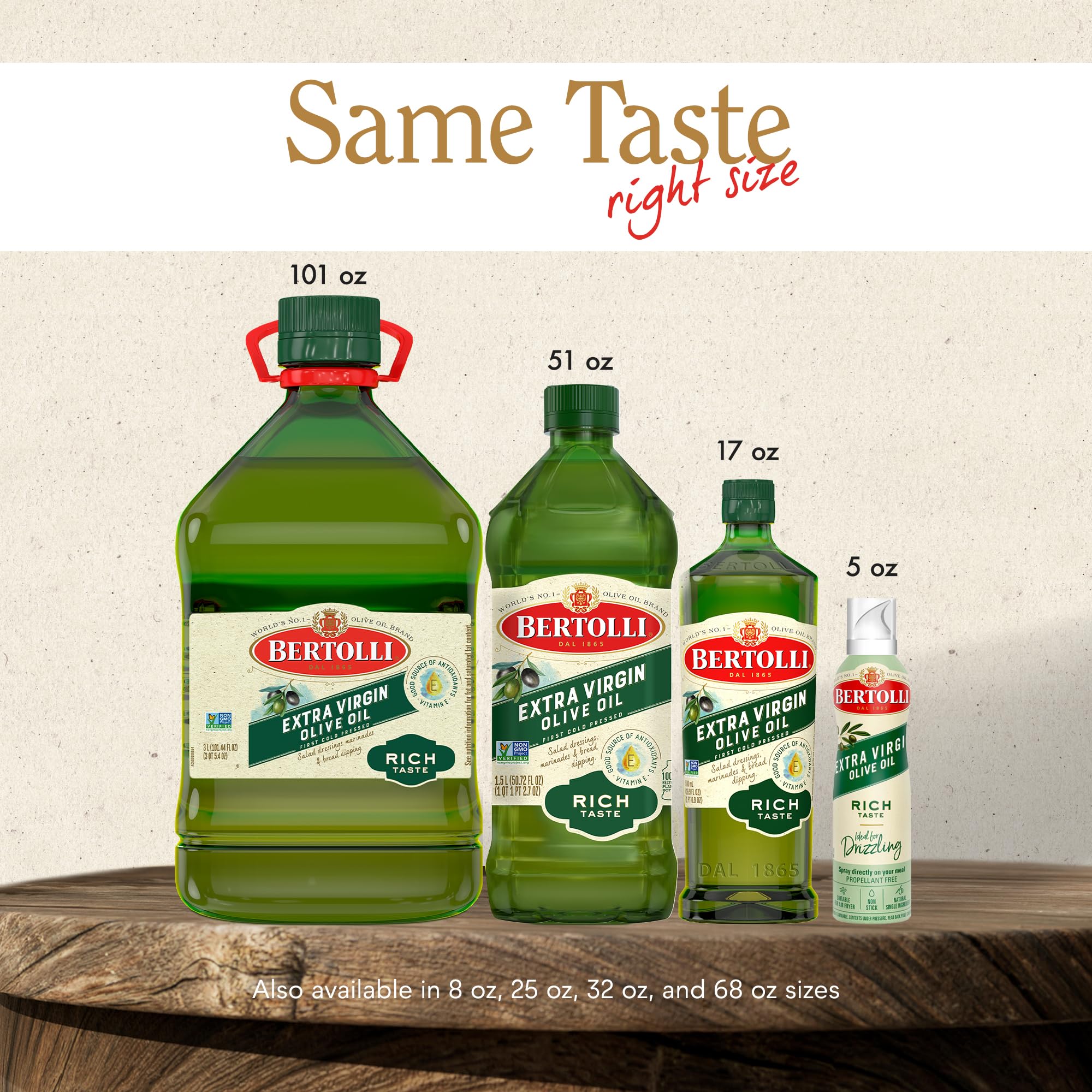 Bertolli botella en estantería de cocina preservada en lugar oscuro y ordenado