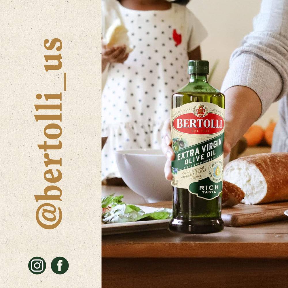 Bertolli en sartén salteando verduras demostrando resistencia al calor hasta 392°F