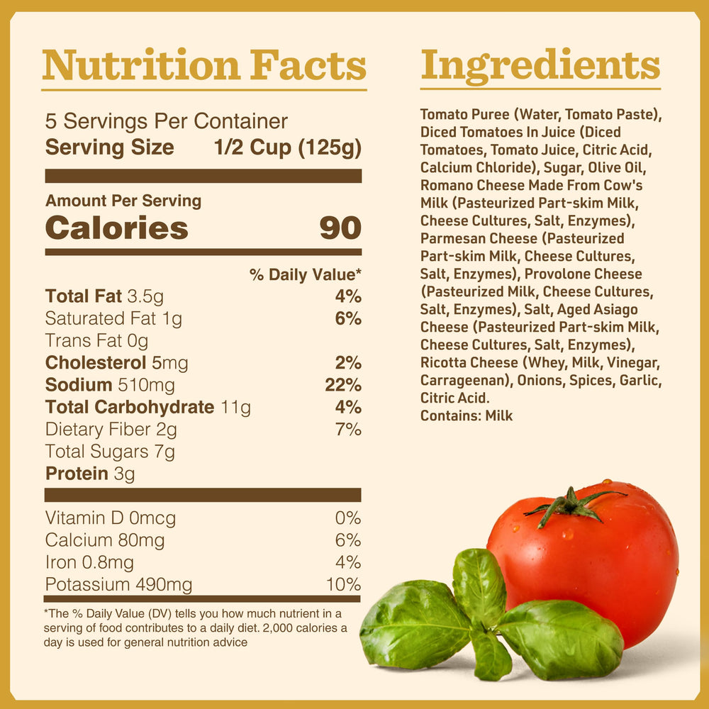 Bertolli cerca de quesos y tomates frescos sugiriendo ingredientes reales