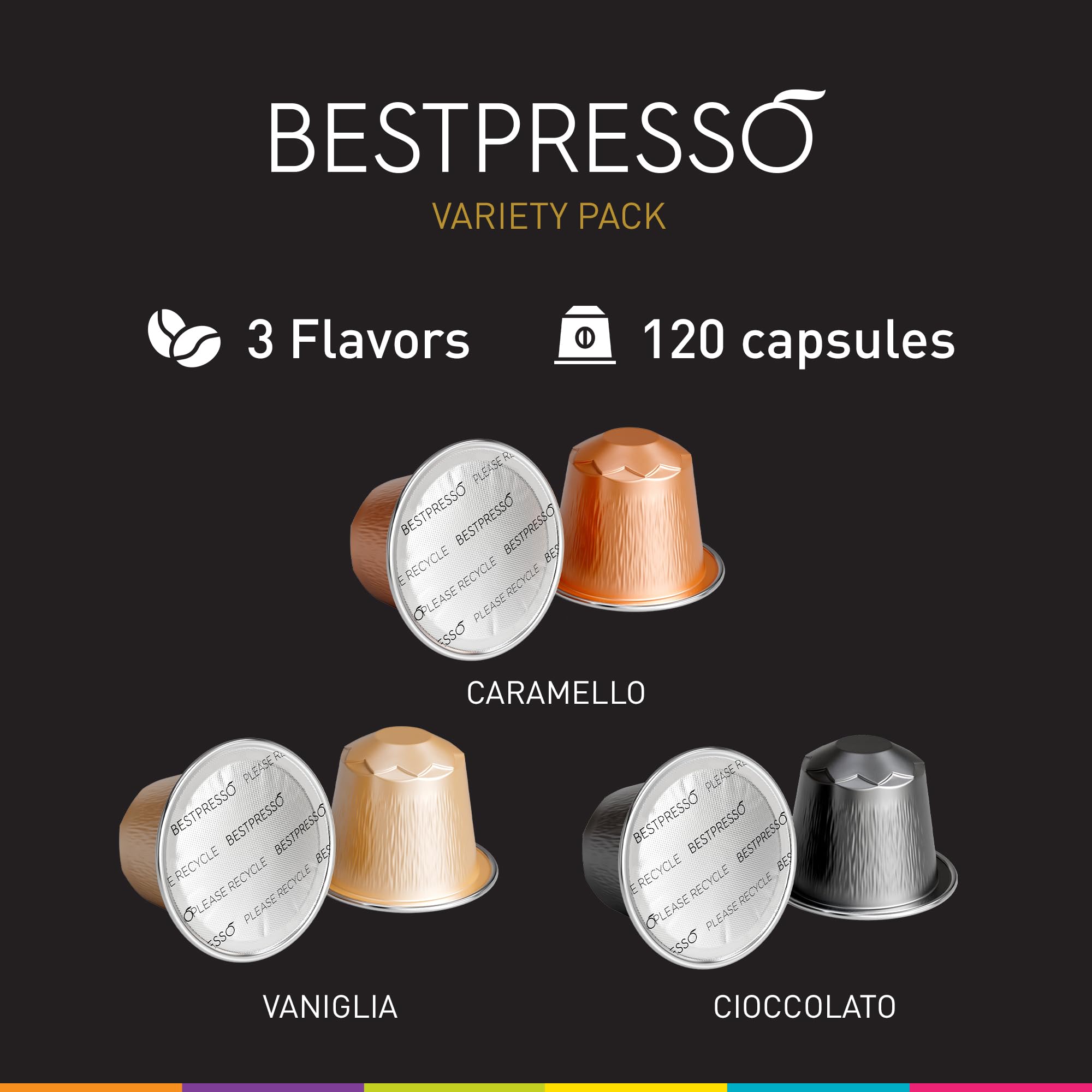 Bestpresso primer plano de una cápsula de aluminio, conserva aroma
