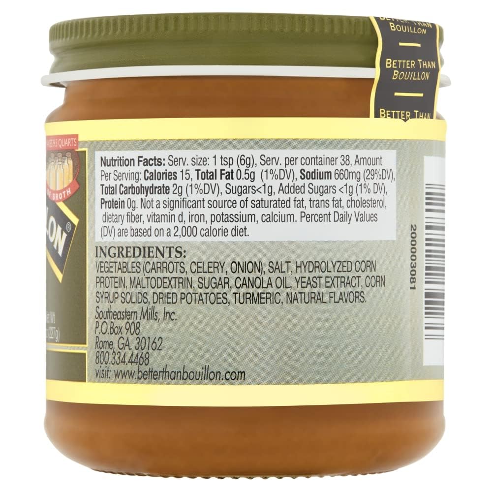 Better Than Bouillon en uso vertido en sopa, aporta sabor vegetal y profundidad