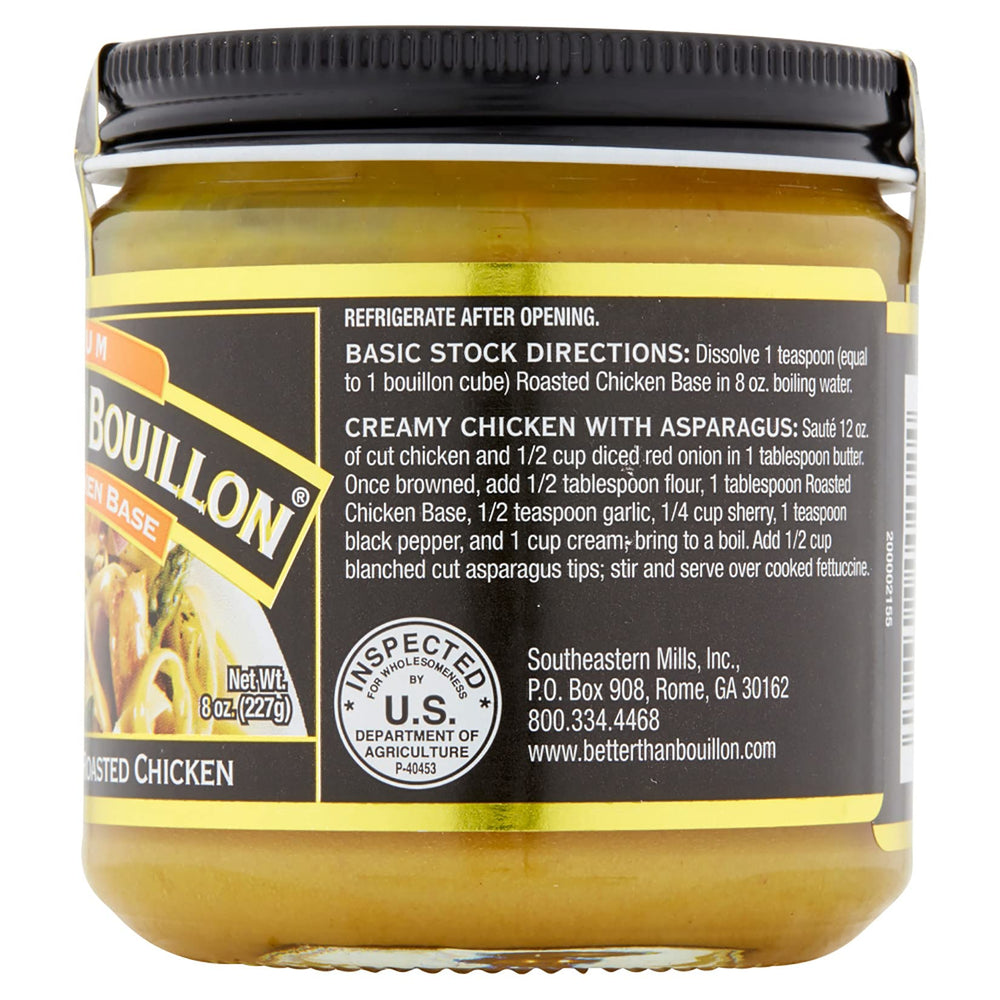 Better Than Bouillon etiqueta legible con ingredientes y uso recomendado