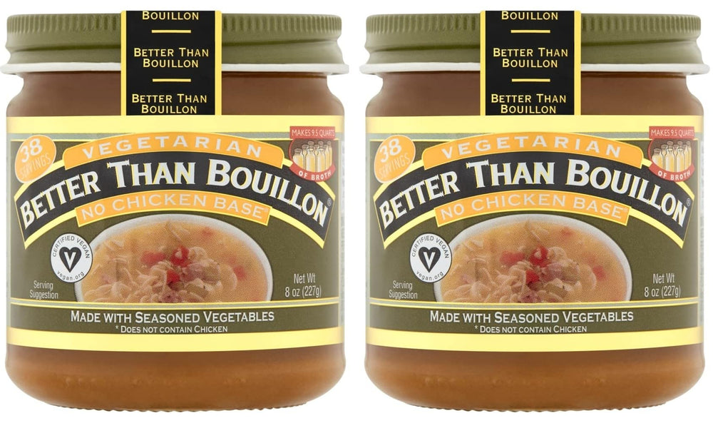 Better Than Bouillon frasco frontal No Chicken, exhibe etiqueta y tamaño en pack de 2