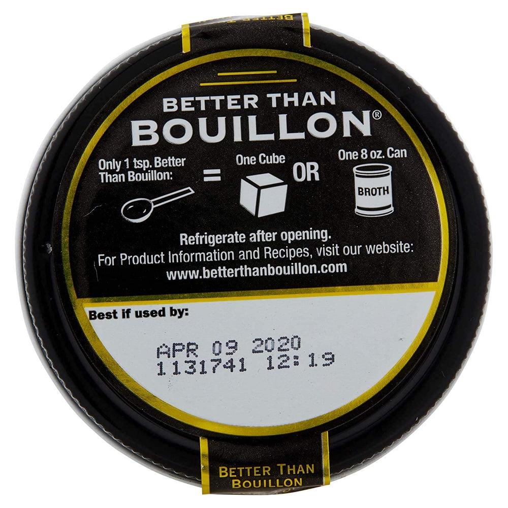 Better Than Bouillon etiqueta nutricional y lista de ingredientes clara