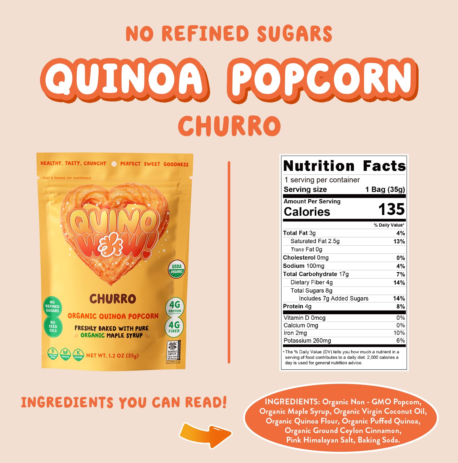 BETTER TOGETHER FOODS primer plano de quinoa en barra crujiente realza textura