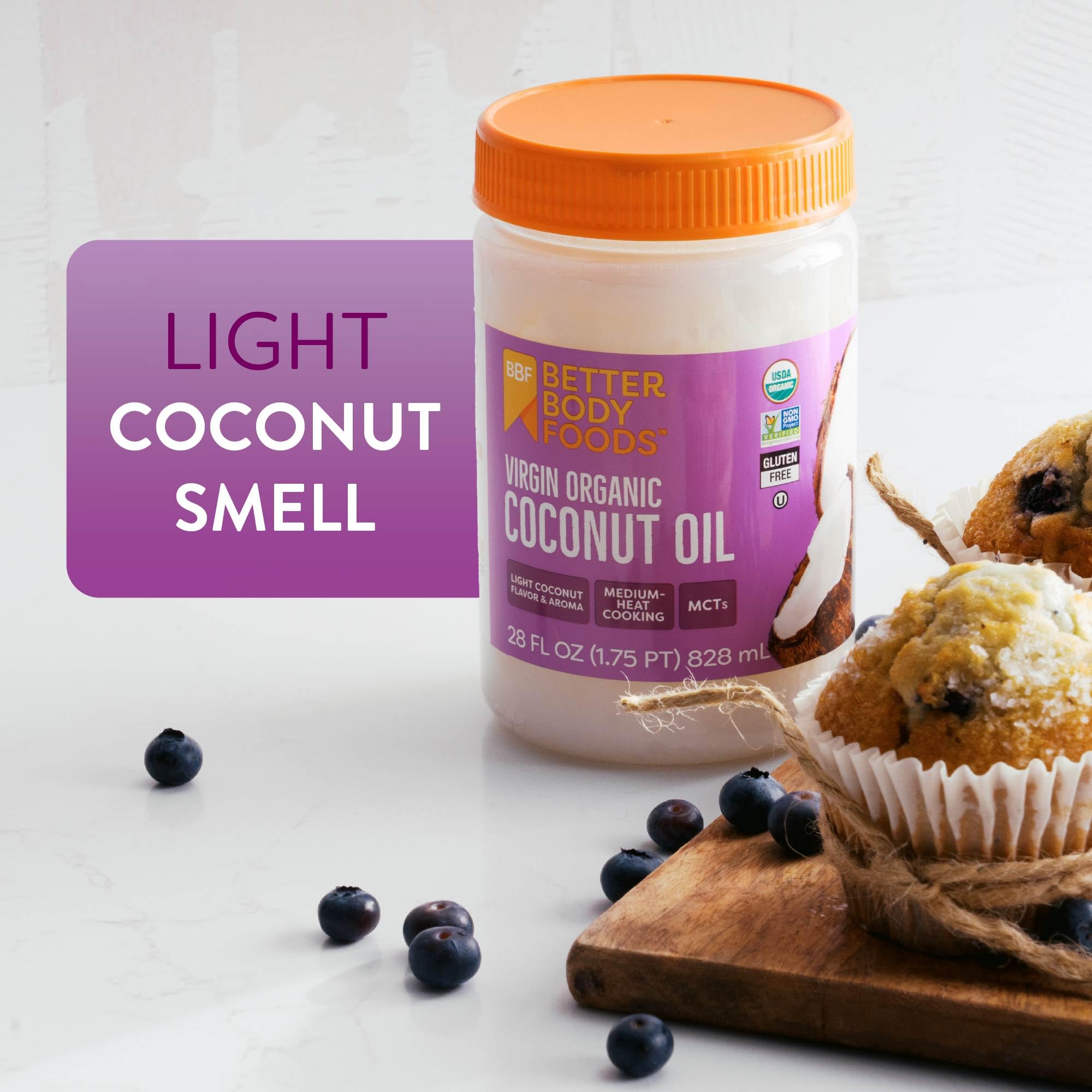 BetterBody Foods aceite de coco en sartén salteando verduras, aporta sabor natural