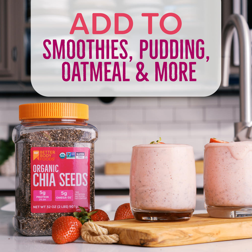 BetterBody Foods chía hidratada en pudín listo para consumir, aporte de fibra