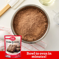 Betty Crocker brownies servidos en plato listos para degustar