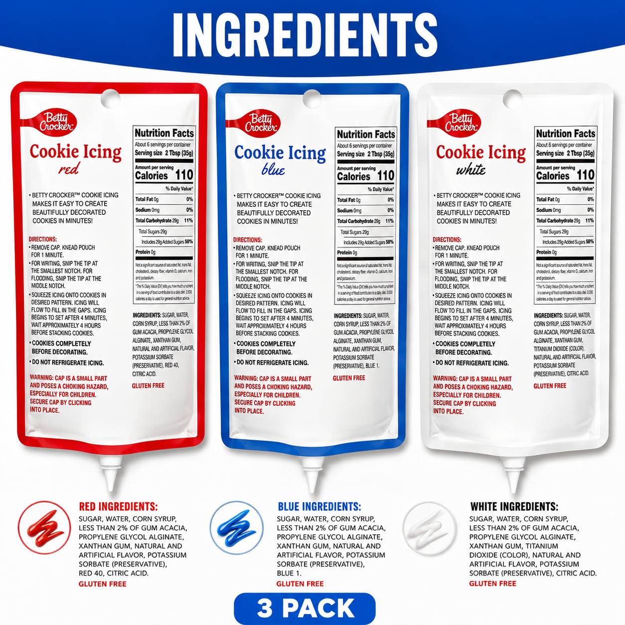 Betty Crocker boquilla y textura del glaseado para control preciso