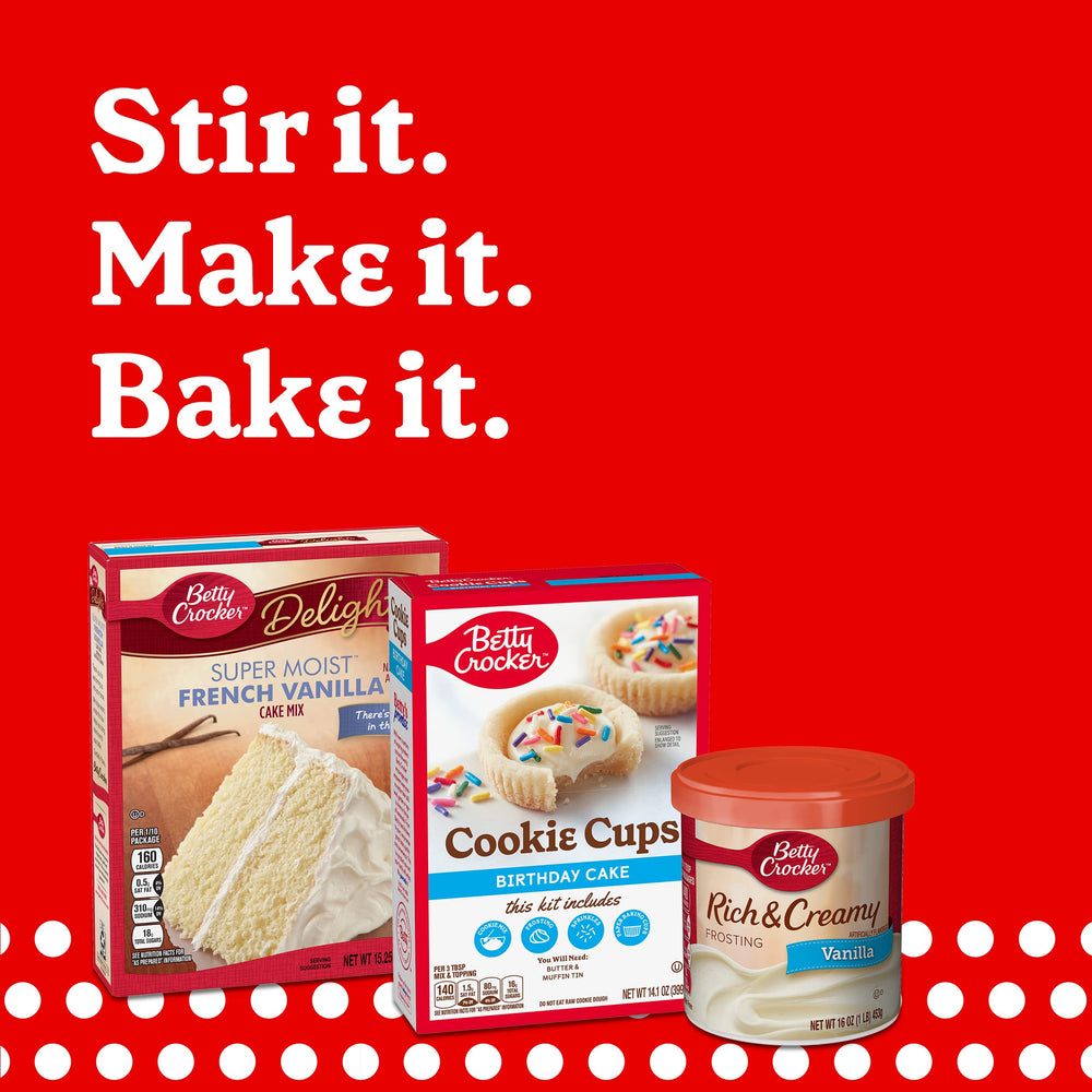 Betty Crocker etiqueta con información nutricional y sin gluten