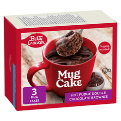 Betty Crocker empaque frontal mostrando mezcla brownie doble chocolate y topping