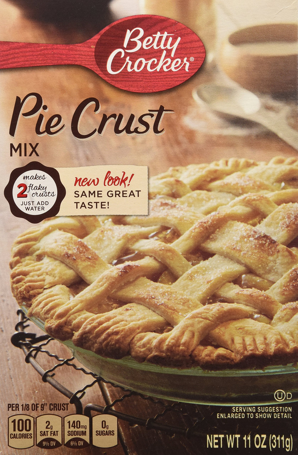 Betty Crocker frente del empaque mostrando el producto y rapidez