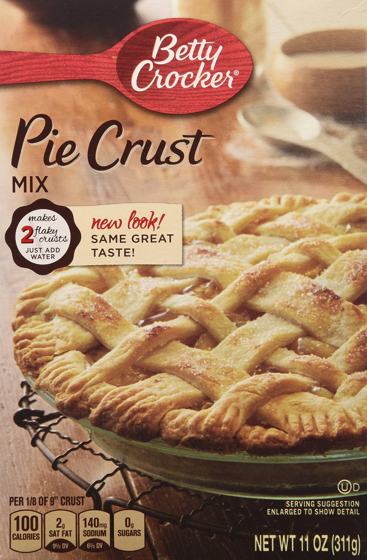 Betty Crocker frente del empaque mostrando el producto y rapidez