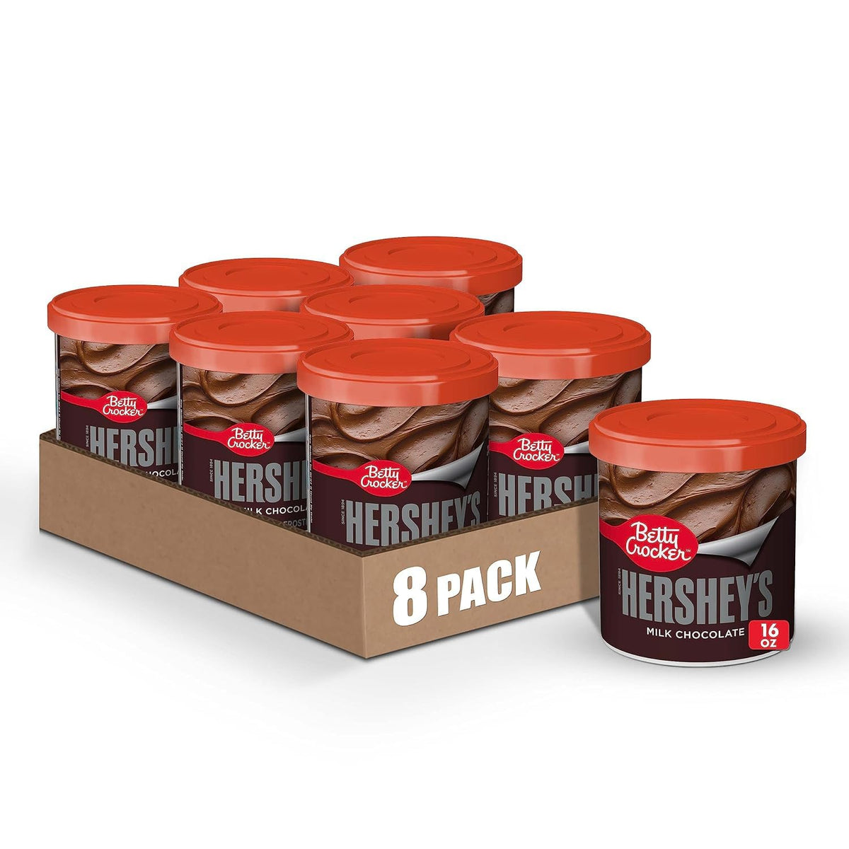 Betty Crocker lata frontal mostrando la etiqueta y facilidad de uso