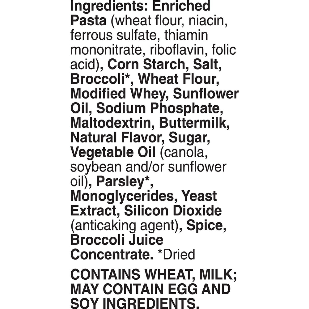 Betty Crocker etiqueta de ingredientes y valores nutricionales para información clara