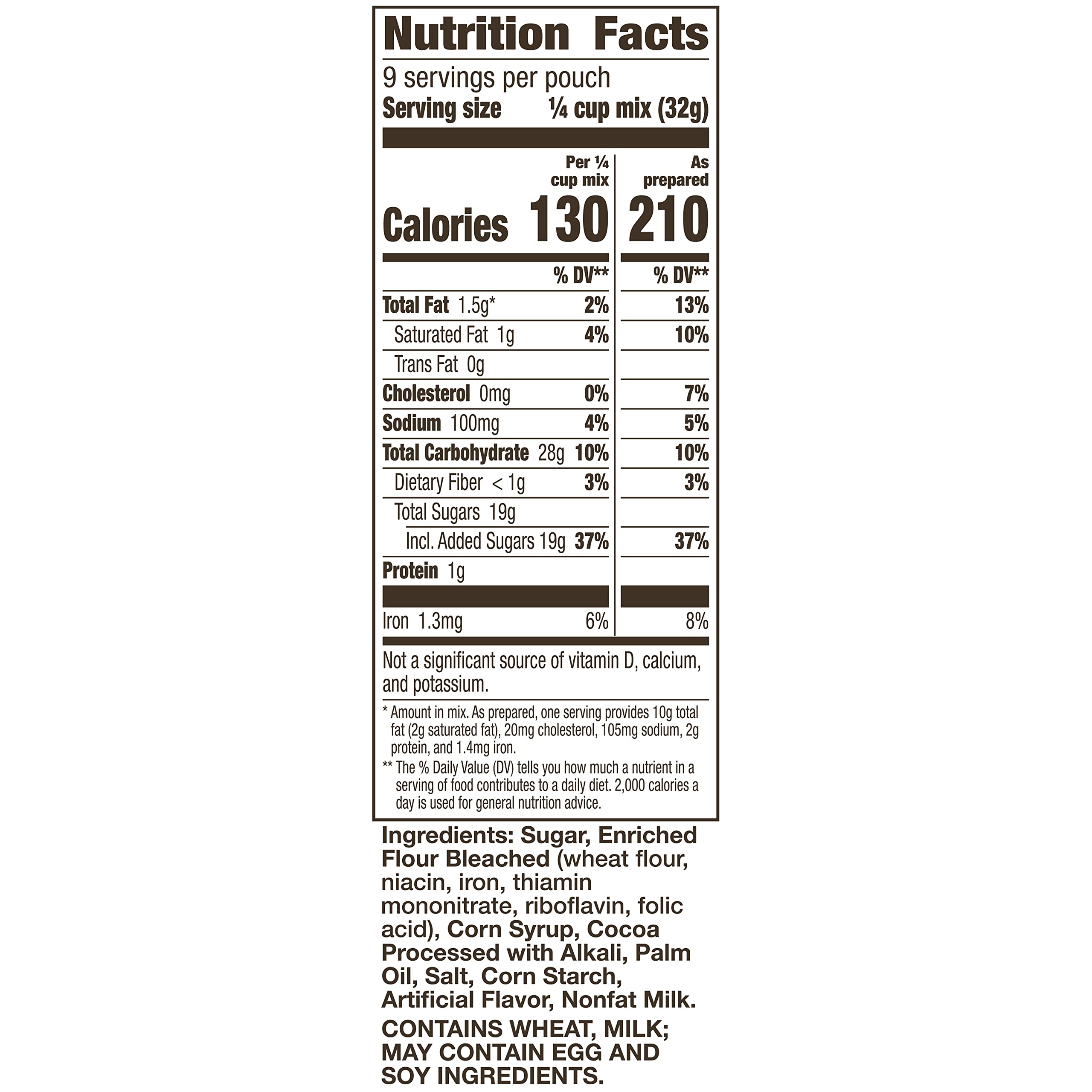 Betty Crocker panel nutricional claro para decisiones informadas