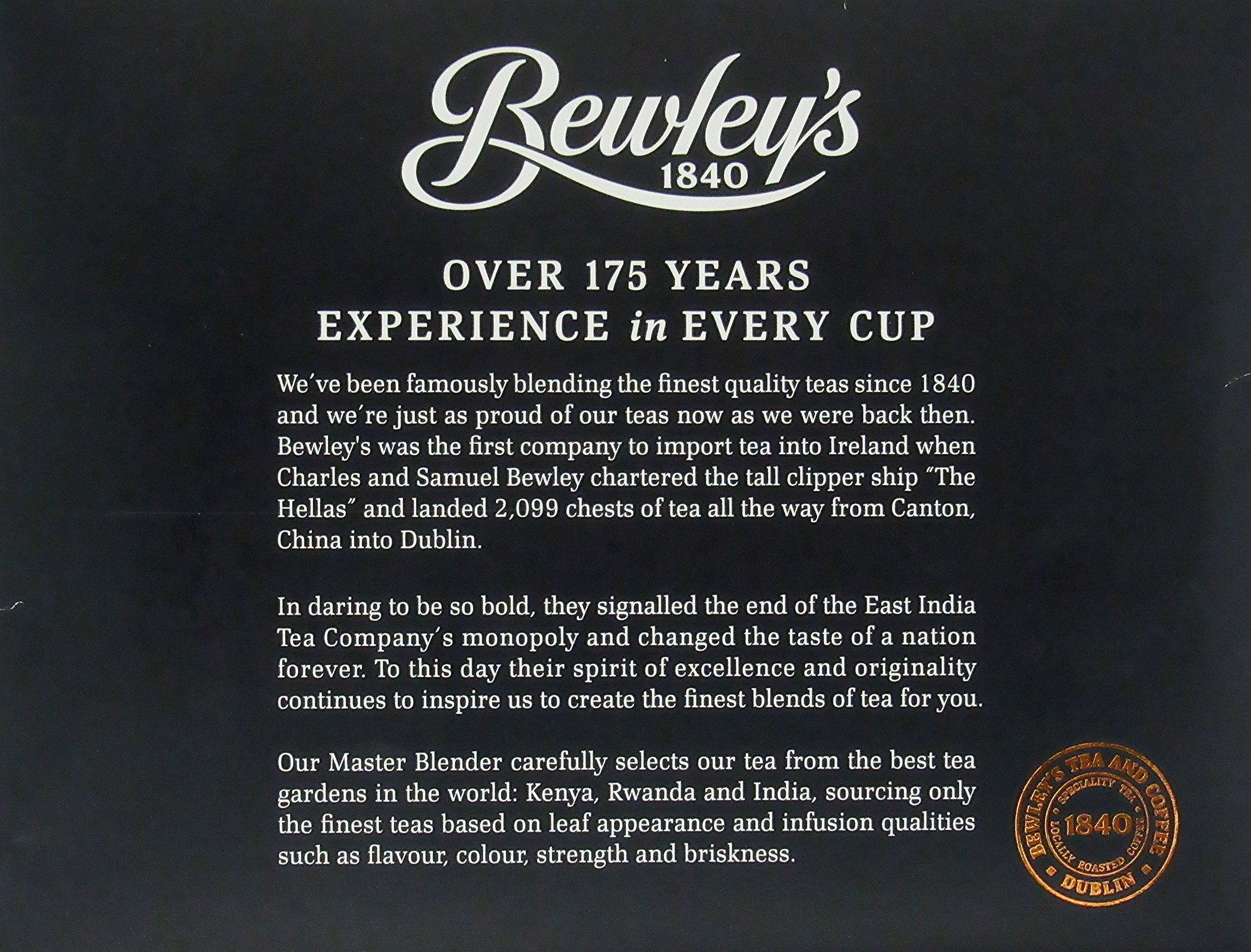 Bewley's hojas sueltas primer plano que muestran calidad y color