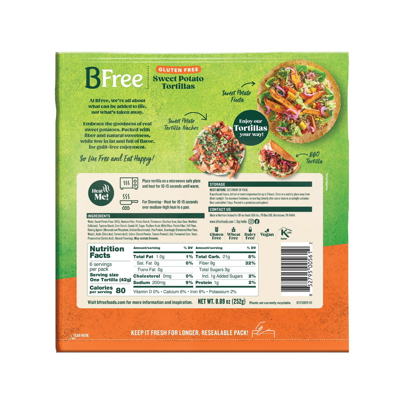 BFree wrap enrollado con verduras listo para llevar, opción saludable
