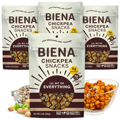 BIENA frente del empaque mostrando marca y variedad lil’ bit of everything, práctico para llevar