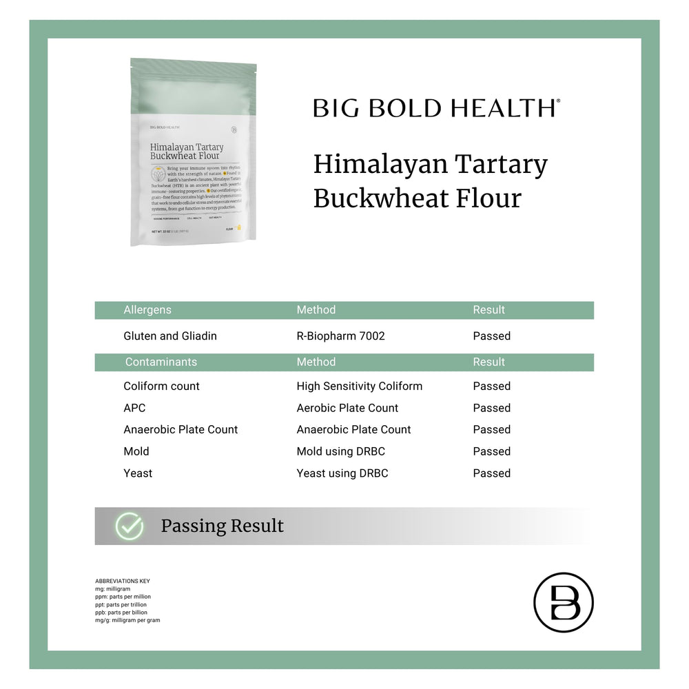 BIG BOLD HEALTH envase de harina HTB en cocina, ambiente que inspira recetas saludables