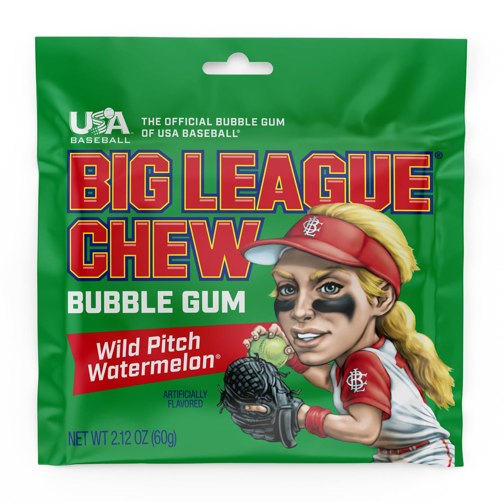 Big League Chew bolsa resellable abierta conserva la frescura después de usar