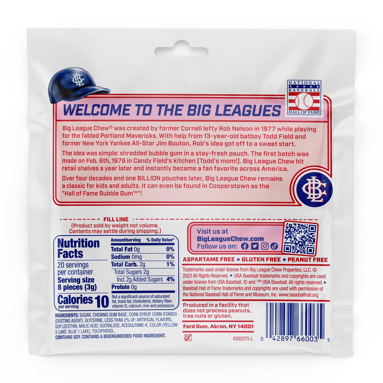 Big League Chew jugador en dugout compartiendo chicle durante descanso del juego