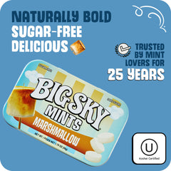 Big Sky mints en mano mostrando tamaño y portabilidad