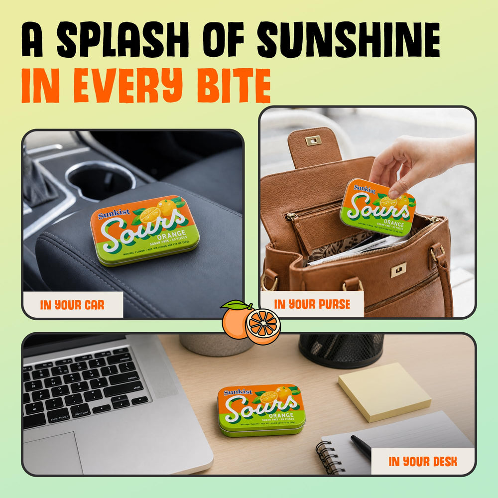 BIG SKY surtido de Sunkist Sours en plato mostrando color y forma masticable