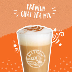 Big Train frappé de Pumpkin Pie Chai servido frío, atractivo y cremoso