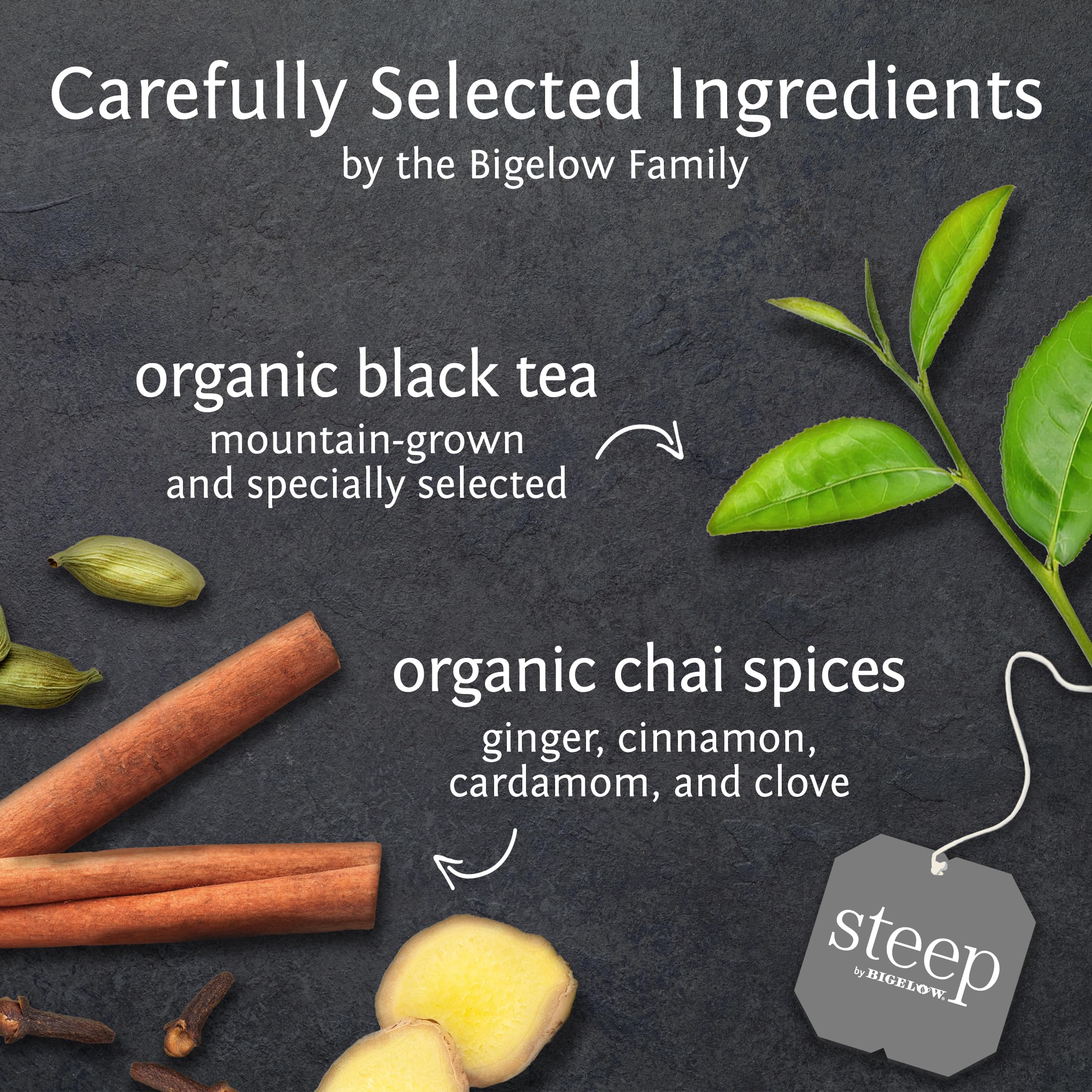 Bigelow chai bolsita envuelta en detalle que conserva aroma y sabor