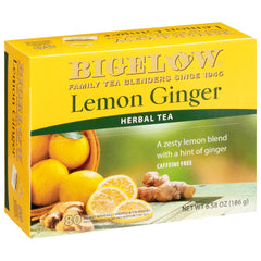 Bigelow Tea frente del empaque mostrando caja de 80 bolsitas y ventajas