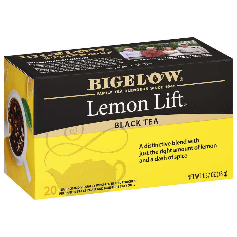 Bigelow Tea frente del empaque mostrando la caja y marca con atractivo visual