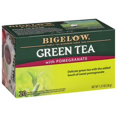 Bigelow Tea caja frontal mostrando 20 bolsitas y diseño atractivo